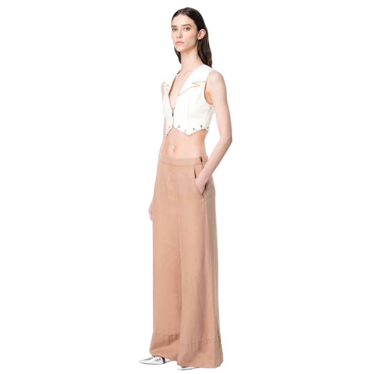 Pinko wide leg pants beige