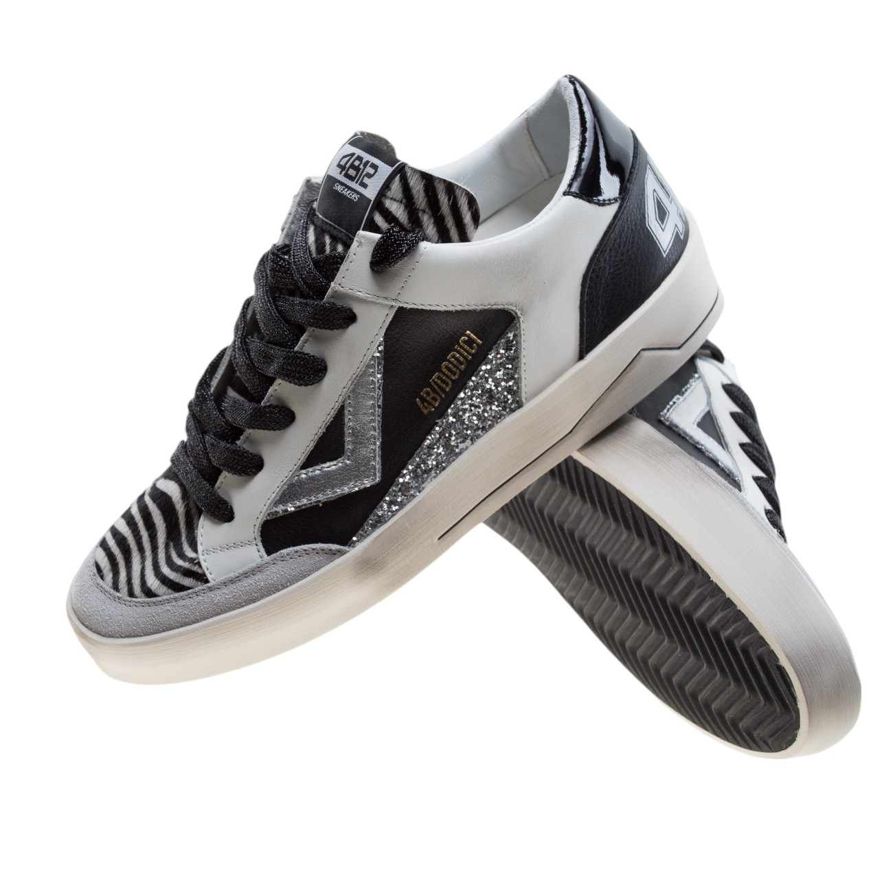 4B12 woman sneakers Kyle zebra