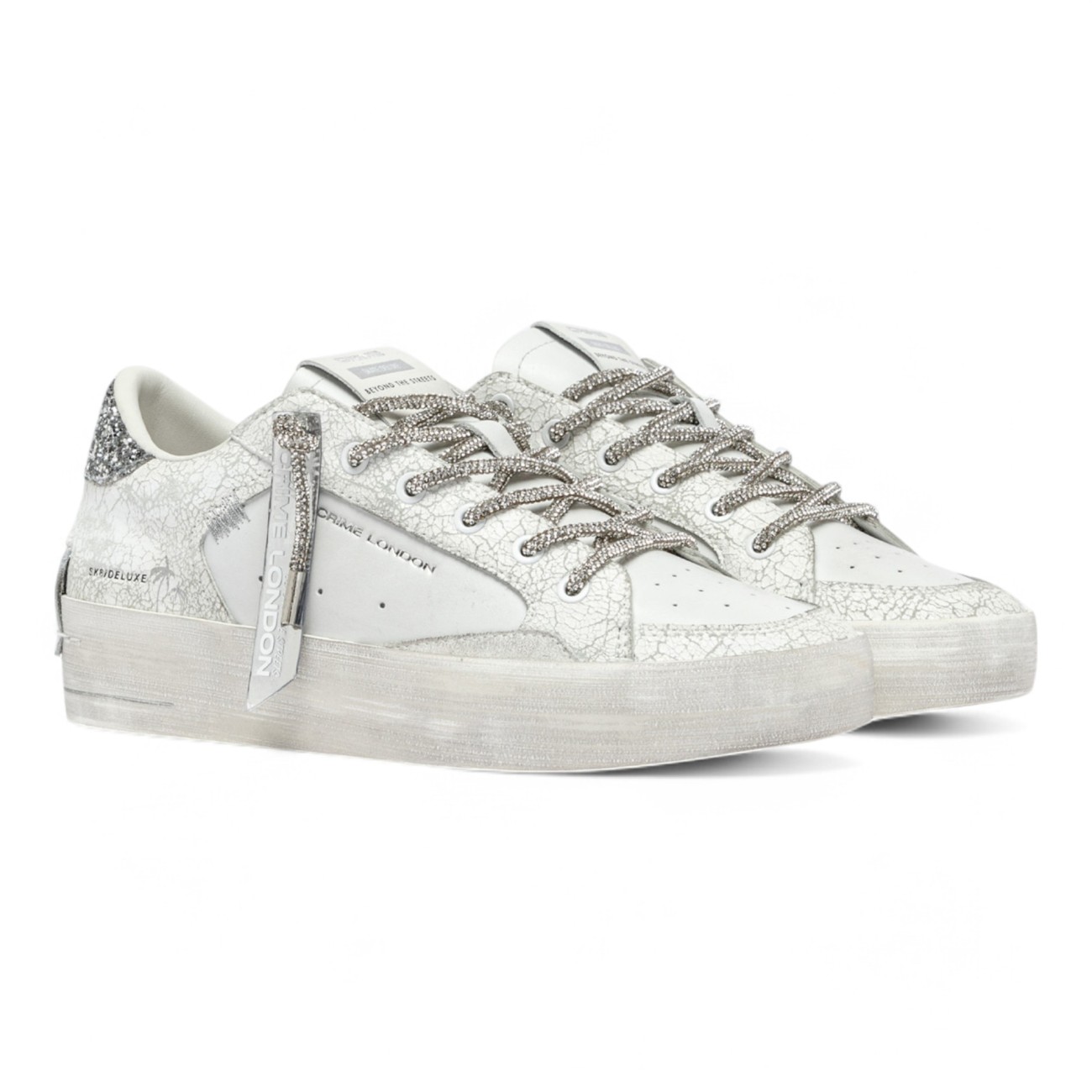 Crime London sneakers donna Sk8 deluxe bianco Hee