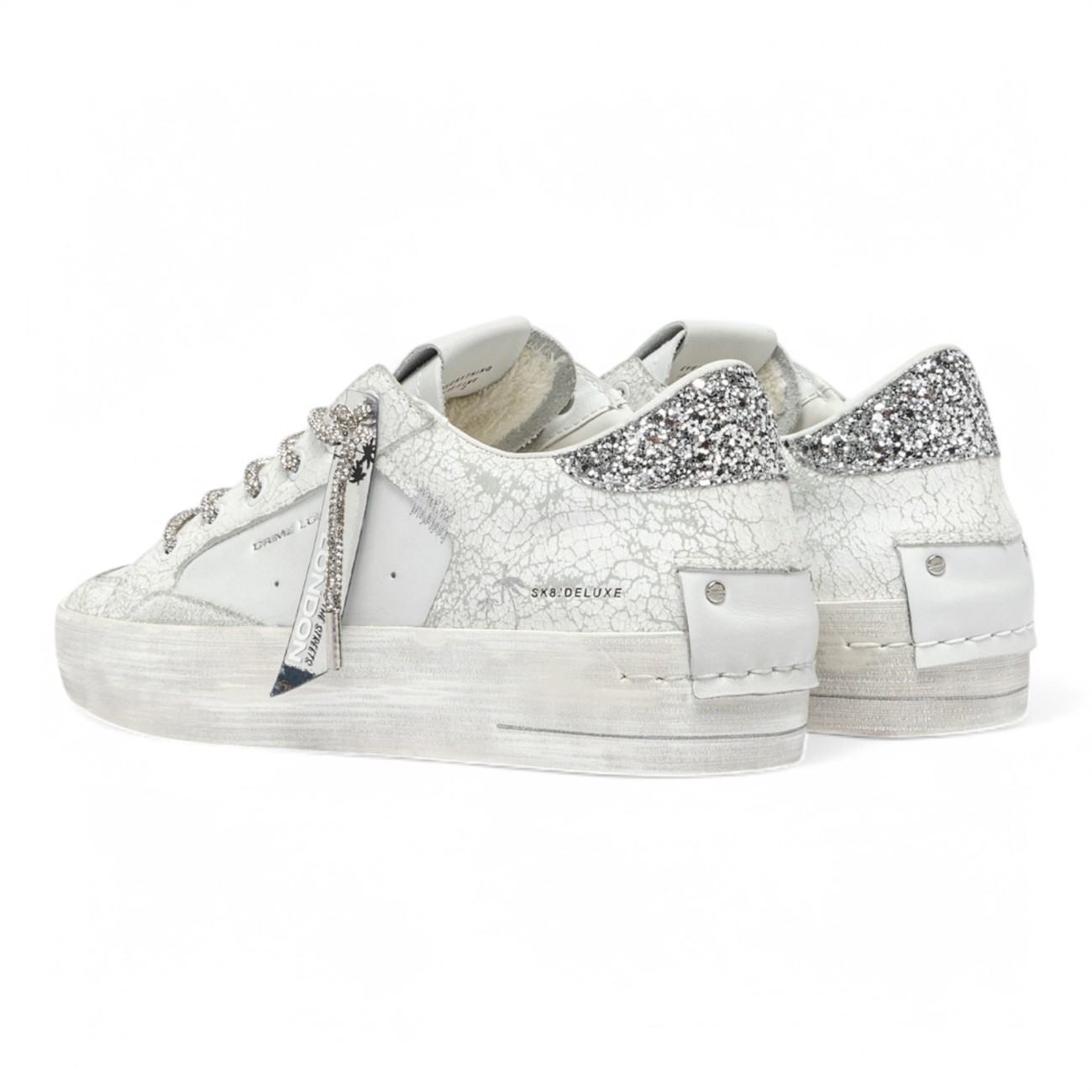 Crime London sneakers donna Sk8 deluxe bianco Hee