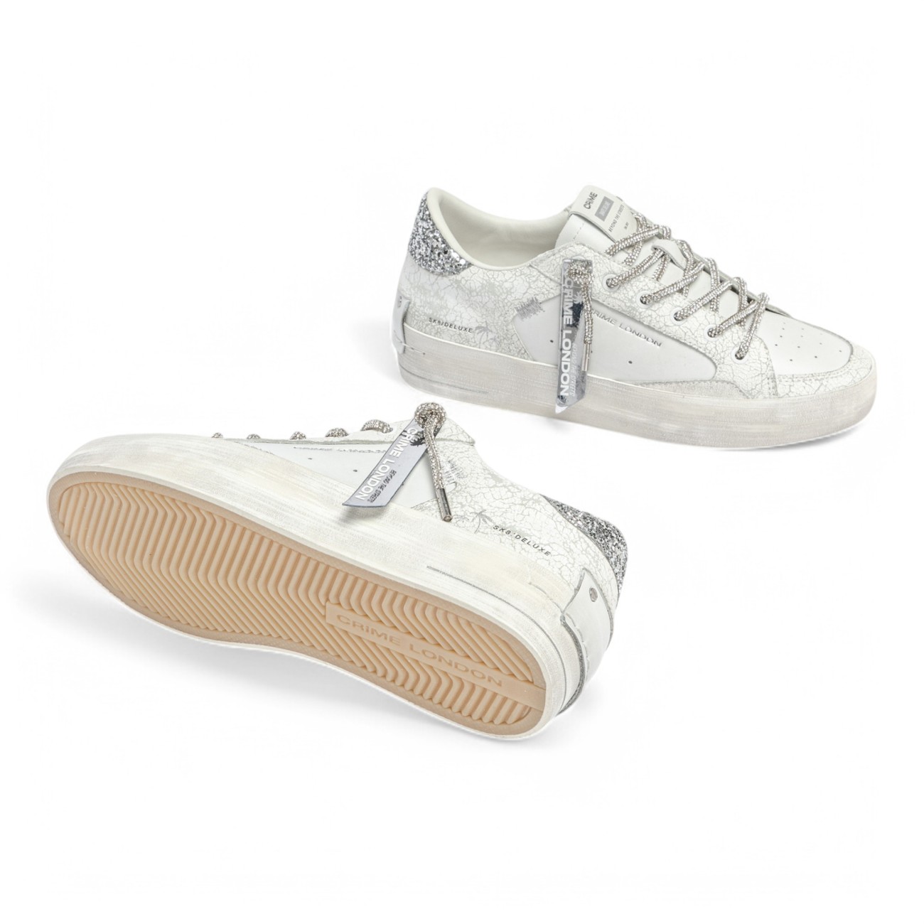 Crime London sneakers donna Sk8 deluxe bianco Hee