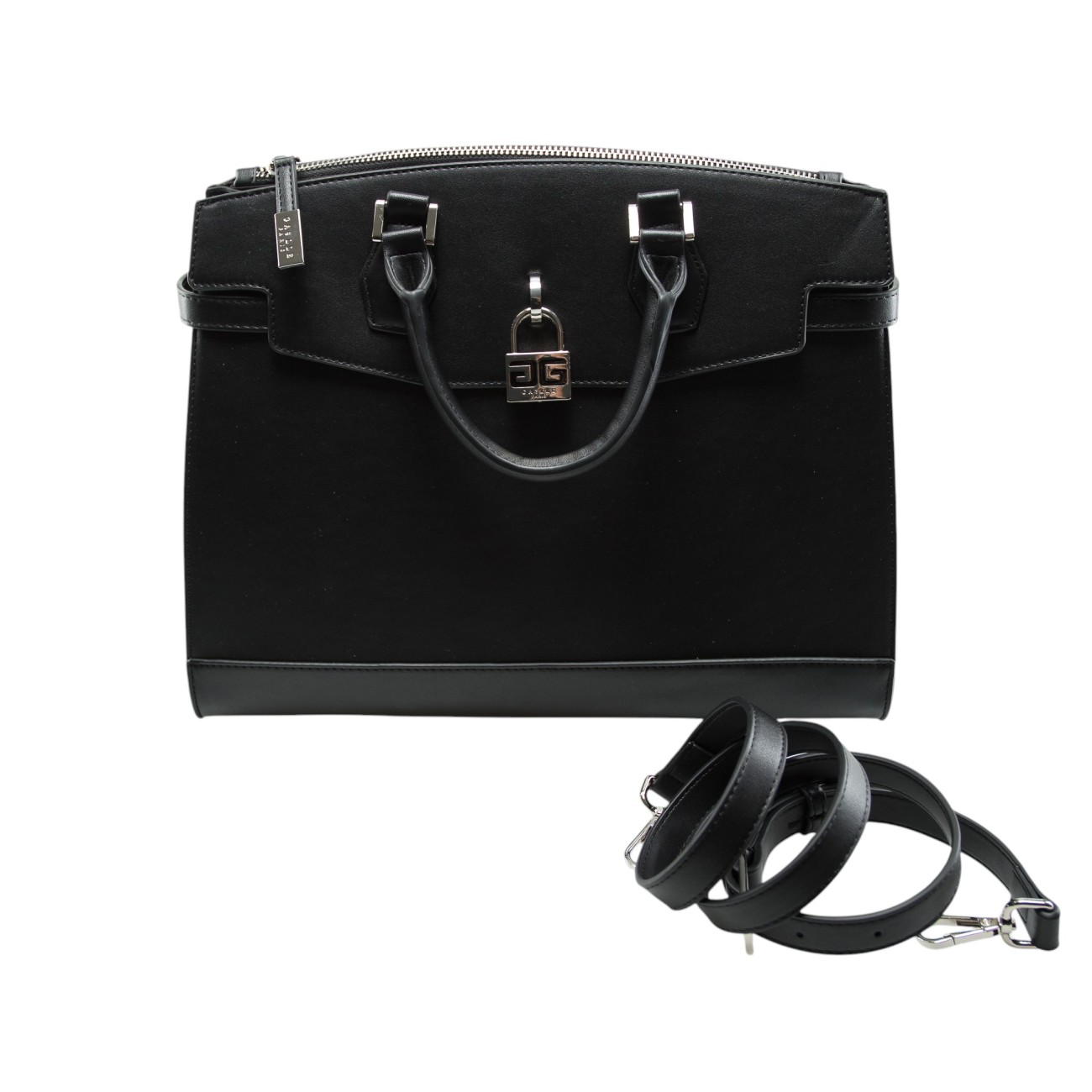 Gaelle black handbag with lock