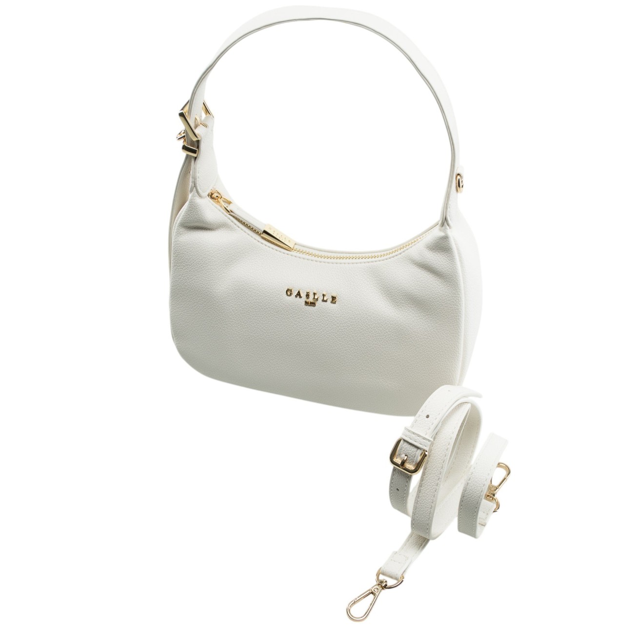 Gaelle half moon bag white