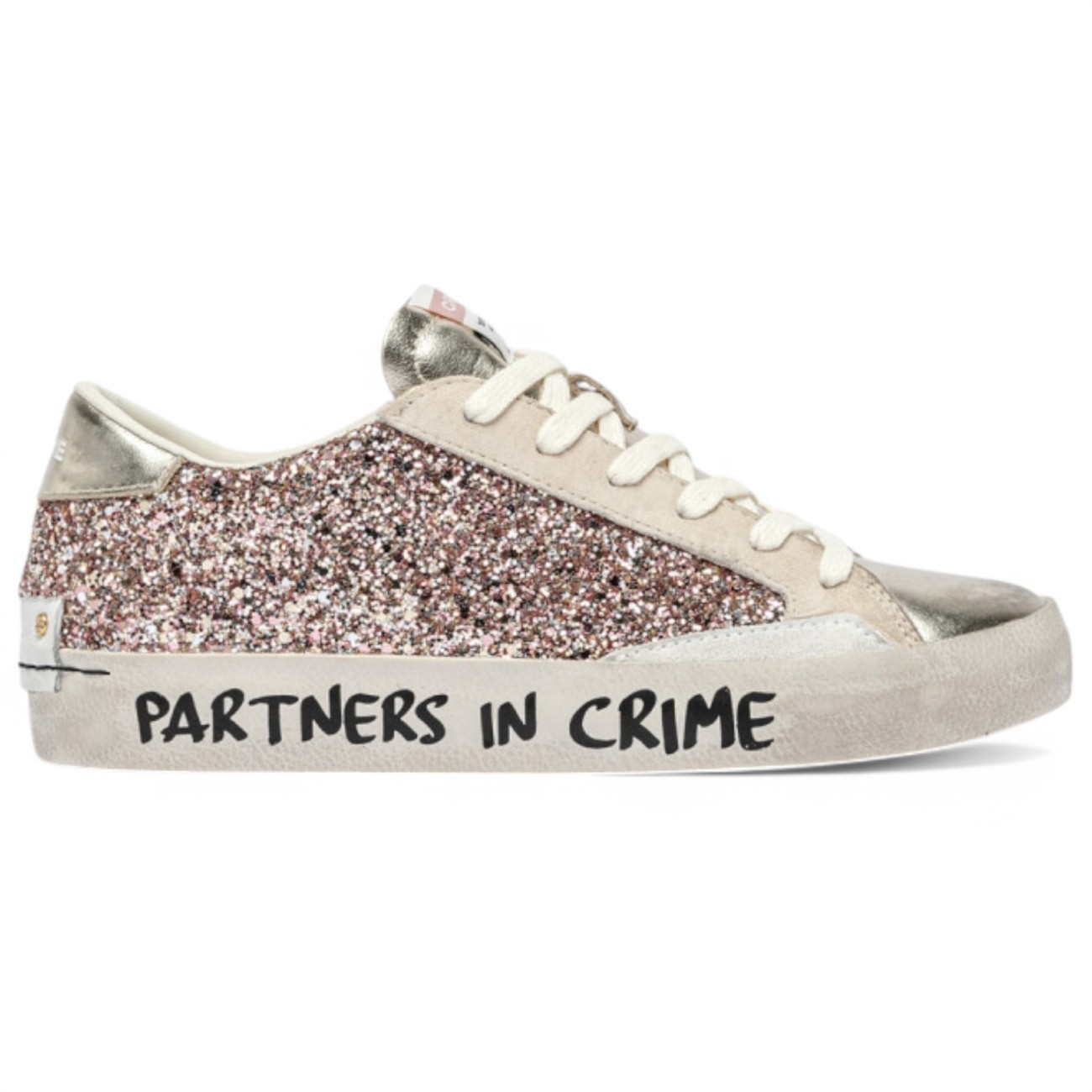 Crime London sneakers donna Distressed glitter rosa