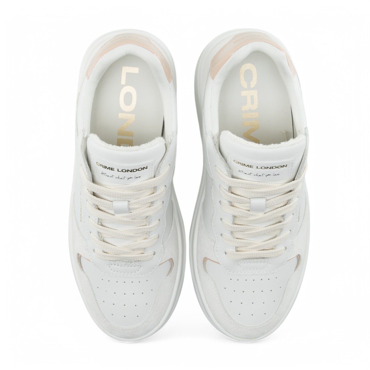 Crime London sneakers platform Magnetic bianco